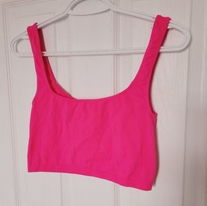 Free people basic crop neon pink